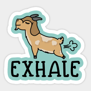 Exhale Gas Goat Yoga Fitness Funny Sticker